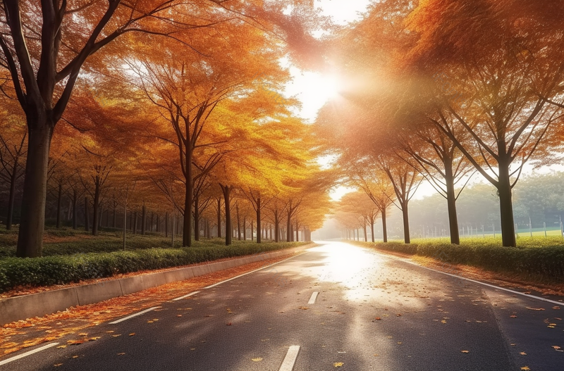 秋天清晨成荫道路摄影图,高清,摄影图,摄影图片,图片大全,摄影图免费下载